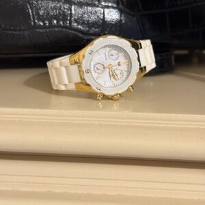 Michele Gold and White Women's Watch
